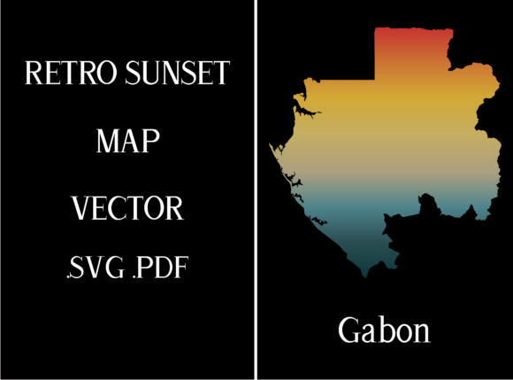 Gabon Retro Sunset Map Review
