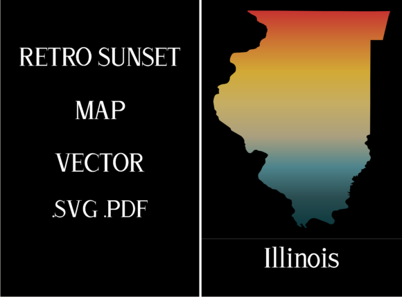 Illinois Retro Sunset Map Review