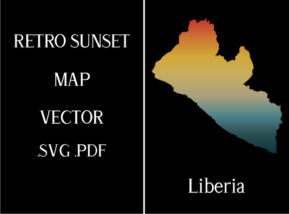 Liberia Retro Sunset Map Review
