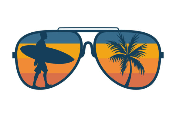 Male Surfing Palm Tree Retro Sunglasses Review