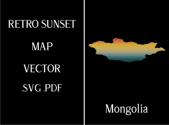 Mongolia Retro Sunset Map Review