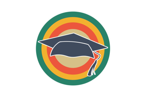 Mortarboard Graduation Hat Retro Sunset Review