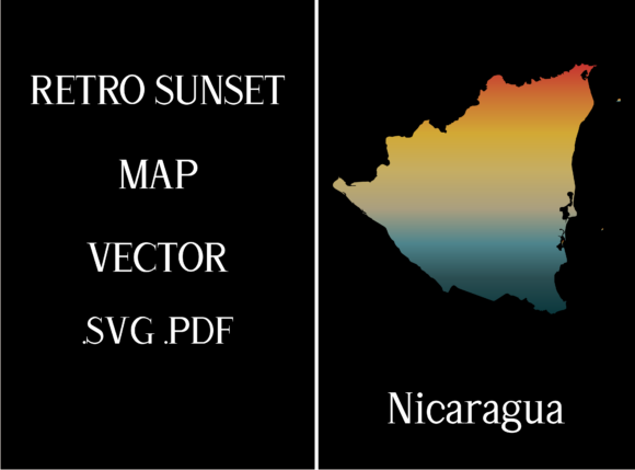 Nicaragua Retro Sunset Map Review