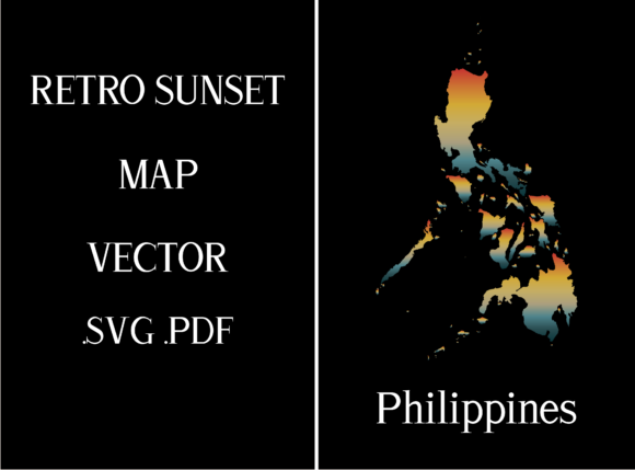 Philippines Retro Sunset Map Review
