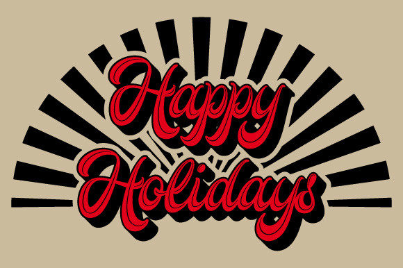 Retro Happy Holidays Sunburst SVG EPS Review