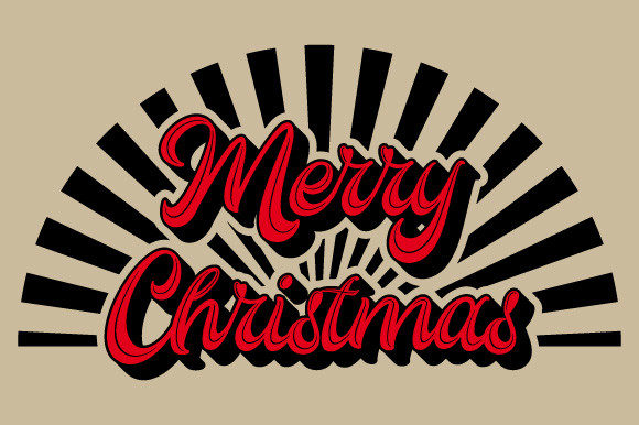 Retro Merry Christmas Sunburst SVG EPS Review