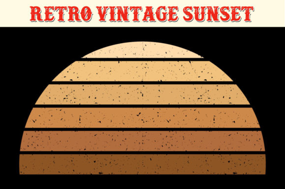 Retro Vintage Sunset Circle, Svg, Png Review