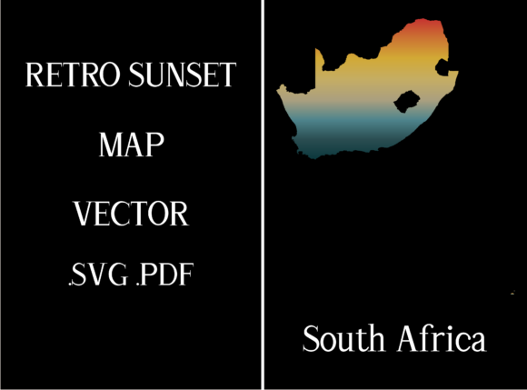 South Africa Retro Sunset Map Review
