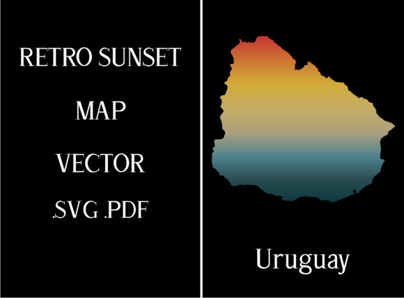Uruguay Retro Sunset Map Review