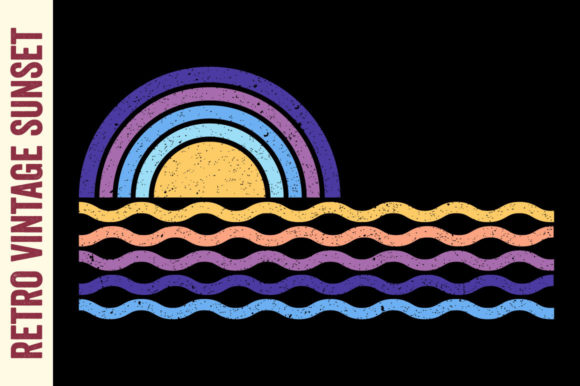 Vintage Retro Sunset Beach Striped SVG Review