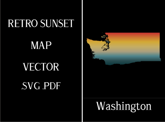 Washington Retro Sunset Map Review